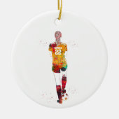 weiblicher Fußballspieler Keramik Ornament (Vorne)