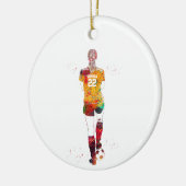 weiblicher Fußballspieler Keramik Ornament (Links)