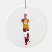 weiblicher Fußballspieler Keramik Ornament (Hinten)