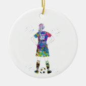 weiblicher Fußballspieler Keramik Ornament (Vorne)