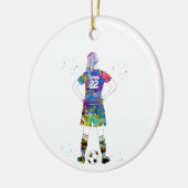 weiblicher Fußballspieler Keramik Ornament (Links)