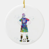 weiblicher Fußballspieler Keramik Ornament (Hinten)