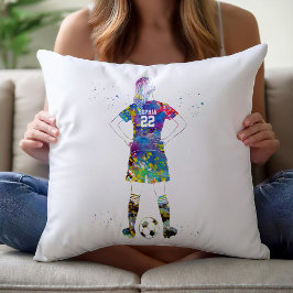 weiblicher Fußballspieler  Kissen