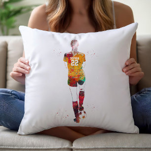 weiblicher Fußballspieler Kissen
