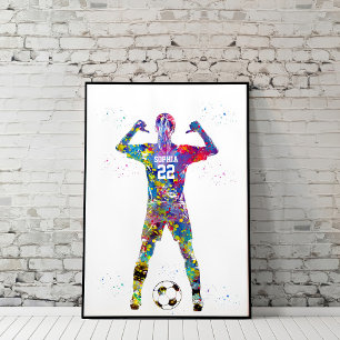weiblicher Fußballspieler Poster