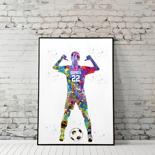 weiblicher Fußballspieler Poster