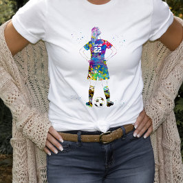 weiblicher Fußballspieler T-Shirt