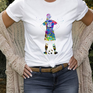 weiblicher Fußballspieler T-Shirt