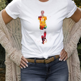 weiblicher Fußballspieler T-Shirt