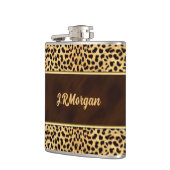 Weiblicher Gepard-Druck mit Namen Flachmann (Links)