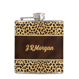 Weiblicher Gepard-Druck mit Namen Flachmann