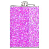 Weiblicher Glam Lila Glitter Funken Monogramm Name Flachmann (Rückseite)