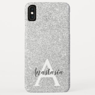 Weiblicher Glam Silber Glitter Funkeln Monogramm N Case-Mate iPhone Hülle