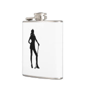 Weiblicher Golfspieler-Sport Flachmann (Links)