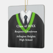 Weiblicher Grad Gown Black and Green Ornament (Links)