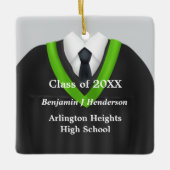 Weiblicher Grad Gown Black and Green Ornament (Vorderseite)