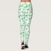 Weiblicher grüner Schmetterling whimsical gemuster Leggings (Rückseite)