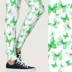 Weiblicher grüner Schmetterling whimsical gemuster Leggings