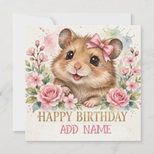 Weiblicher Hamster: Baby-Tier Pastell-Schleife und Karte