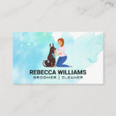 Weiblicher Hund | Animal Groomer Visitenkarte (Vorderseite)