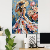 Weiblicher Impressionisten-Cottage-Core Poster (Heimbüro)