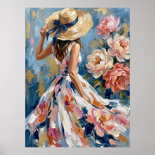 Weiblicher Impressionisten-Cottage-Core Poster (Vorne)