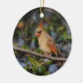 Weiblicher Kardinal 4 Keramikornament (Links)