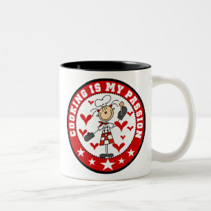 Weiblicher Koch, der Leidenschafts-Tasse kocht Zweifarbige Tasse