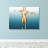 Weiblicher Körper mit ausgeweiteten Waffen Leinwanddruck (Insitu (Holzboden))