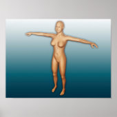 Weiblicher Körper mit ausgeweiteten Waffen Poster (Vorne)