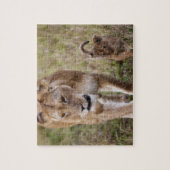 Weiblicher Löwe mit Kübel Puzzle (Vertikal)