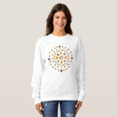 Weiblicher Mandela-Pressed-Flower Aus Originalkuns Sweatshirt (Vorne ganz)