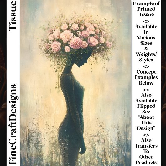 Weiblicher Naturgeist, Rose CZ3R Decoupage Seidenpapier