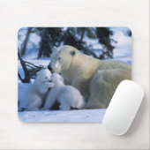 Weiblicher Polarbär mit 2 Naben Mousepad (Mit Mouse)