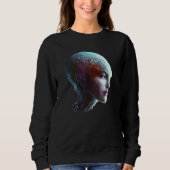 Weiblicher Roboter Sci-Fi-Cyborg Einzigartige futu Sweatshirt (Vorderseite)