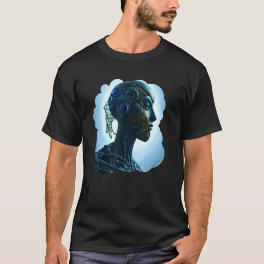Weiblicher Roboter Sci-Fi-Cyborg Einzigartiger fut T-Shirt (Vorderseite)