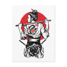 Weiblicher Samurai-Drache Rose – Japanischer Krieg