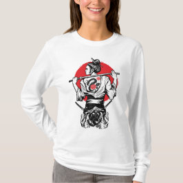 Weiblicher Samurai-Krieger – Drachen-Rosen-Tattoo  T-Shirt