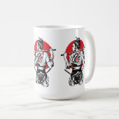 Weiblicher Samurai-Krieger – Dragon Rose Tattoo Ja Kaffeetasse (VorderseiteRechts)