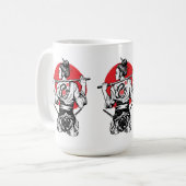 Weiblicher Samurai-Krieger – Dragon Rose Tattoo Ja Kaffeetasse (Vorderseite Links)