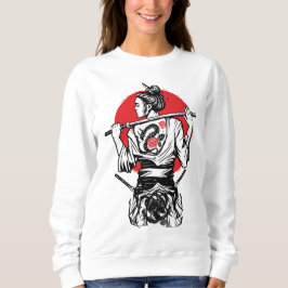 Weiblicher Samurai-Krieger – Dragon Rose Tattoo Ja Sweatshirt