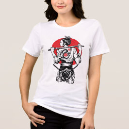 Weiblicher Samurai-Krieger – Dragon Rose Tattoo Ja Tri-Blend Shirt