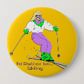 Weiblicher Skifahrer Button (Vorderseite)