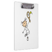 Weiblicher Strichmännchen-Tennis-Spieler Klemmbrett (Rechts)