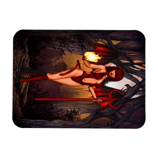 Weiblicher Teufel in Rot Magnet (Horizontal)
