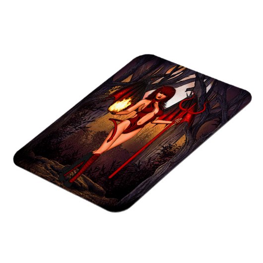 Weiblicher Teufel in Rot Magnet (Linke Seite)