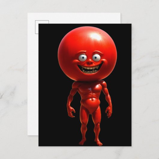 Weiblicher Tomato Man Postkarte (Vorne/Hinten)