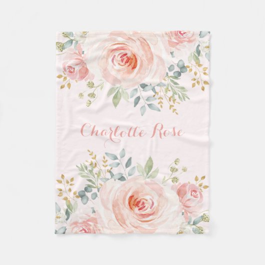 Weiblicher Watercolor erröten Fleecedecke (Vorderseite)