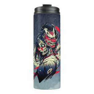 Weiblicher Zombie-Samurai – Kunst der untoten Krie Thermosbecher