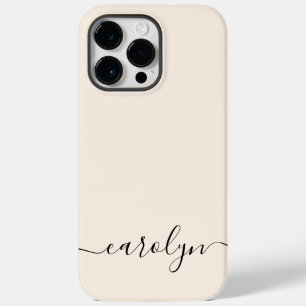 Weibliches Beige-Monogramm Moderne Schrift Persönl Case-Mate iPhone 14 Pro Max Hülle